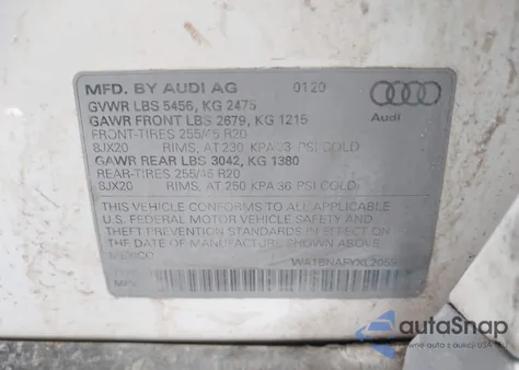 2020 Audi Q5 Premium Plus 45 Tfsi Quattro S Tronic z USA, uszkodzony, nr VIN WA1BNAFYXL2059038